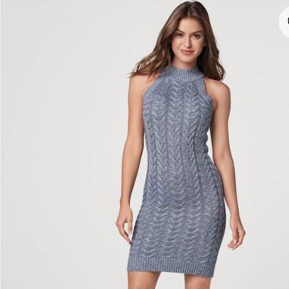 Mock Neck Sleeveless Sweater Dress